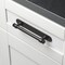 Gliderite Hardware 7-1/4 in. Matte Black Rounded Back Plate 5-1/16 in. Center to Center - 7343-128-MB 7343-128-MB-1 - alternate 2